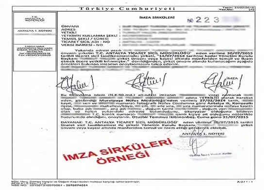 İmza sirküleri tercümesi İmza sirküleri tercümesi