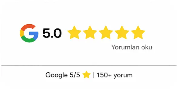 Google 5 yıldız müşteri yorumları – 150+ değerlendirme